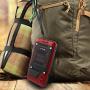 Beasyjoy iPhone X iPhone 10 Metal Case Heavy Duty Aluminum Cover Waterproof with Screen Full Body Protector Shockproof Tough Rugged Durable Military Grade for Sports Red