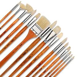 Artify 15 pcs Professional Paint Brush Set Perfect for Oil Painting with a Free Carrying Box