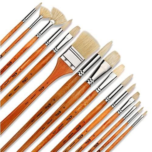 Artify 15 pcs Professional Paint Brush Set Perfect for Oil Painting with a Free Carrying Box