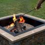 Sunnydaze Steel Fire Pit Poker Stick with Wood Handle - Outdoor Heavy Duty Metal Camping Fireplace Tool - Rustic Outside Campfire Accessory - 32 Inch Long