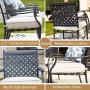 Top Space 4 Piece Metal Outdoor Wrought Iron Patio Furniture,Dinning Chairs Set with Arms and Seat Cushions (4 PC, White)