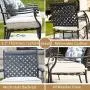Top Space 4 Piece Metal Outdoor Wrought Iron Patio Furniture,Dinning Chairs Set with Arms and Seat Cushions (4 PC, White) Top Space 4 Piece Metal Outdoor Wrought Iron Patio Furniture,Dinning Chairs Set with Arms and Seat Cushions (4 PC, White)