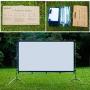 Vamvo Outdoor Indoor Projector Screen with Stand Foldable Portable Movie Screen 80 Inch (16:9) Full-Set Bag for Home Theater Camping and Recreational Events (80 inch)