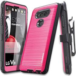COVRWARE Iron Tank Series CASE for LG V20 with Built-in [Screen Protector] Heavy Duty Full-Body Rugged Holster Armor Case [Belt Swivel Clip][Kickstand] - Pink
