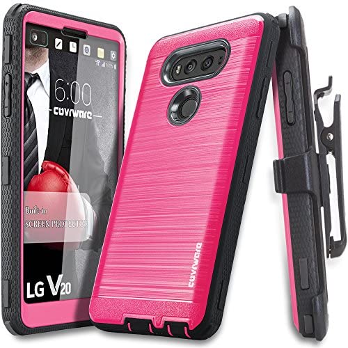 COVRWARE Iron Tank Series CASE for LG V20 with Built-in [Screen Protector] Heavy Duty Full-Body Rugged Holster Armor Case [Belt Swivel Clip][Kickstand] - Pink