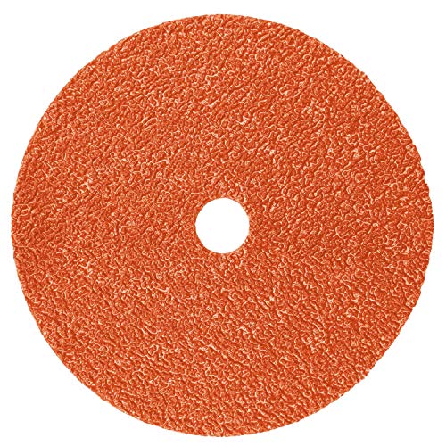 3M Cubitron II Fibre Disc 987C - 36+ Grit Metal Grinding Disc - Ceramic Precision Shaped Grain - For Angle Grinders - 5'' x 7/8'' Center Hole (Pack of 25)