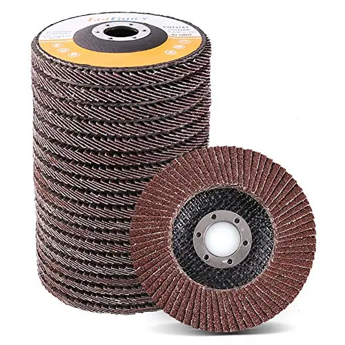 4.5 Inch Flap Discs by LotFancy - 20PCS 40 60 80 120 Grit Assorted Sanding Grinding Wheels, Aluminum Oxide Abrasives, Type #27 4.5 Inch Flap Discs by LotFancy - 20PCS 40 60 80 120 Grit Assorted Sanding Grinding Wheels, Aluminum Oxide Abrasives, Type #27
