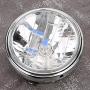 Motorcycle Headlight, Metal + Glass Motorcycle Retro Headlamp Front Headlight Fit for Honda CB400/Hornet 250/VTEC (Clear Lens)