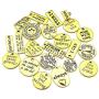 44pcs Mix Inspiration Words Charms Craft Supplies Beads Charms Pendants for Jewelry Making Crafting Findings Accessory for DIY Necklace Bracelet (M521)