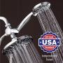 AquaDance 7'' Premium High Pressure 3-Way Rainfall Combo for The Best of Both Worlds - Enjoy Luxurious Rain Showerhead and 6-Setting Hand Held Shower Separately or Together - Chrome Finish - 3328