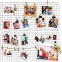 Pulatree Grid Photo Wall, Wire Wall Grid Panel for Photo Hanging Display Metal Grid Wall Decor Organizer Mesh Panels Display Wall Storage 37.4 x 17.7 inch - Black