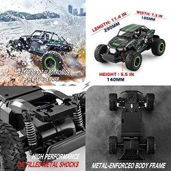 BEZGAR 18 Toy Grade 1:14 Scale Remote Control Car, 2WD High Speed 20 Km/h All Terrains Electric Toy Off Road RC Monster Vehicle Truck Crawler with Two Rechargeable Batteries for Boys Kids and Adults