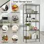Wire Shelving Unit, NSF 5-Tier Layer Shelf Utility Steel Commercial Grade Storage Shelves 24''L x 14''W x 60''H Heavy Duty Metal Shelves Organizer Rack with Leveling Feet for Kitchen Office Garage, Black Wire Shelving Unit, NSF 5-Tier Layer Shelf Utility Steel Commercial Grade Storage Shelves 24''L x 14''W x 60''H Heavy Duty Metal Shelves Organizer Rack with Leveling Feet for Kitchen Office Garage, Black
