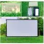 Vamvo Outdoor Indoor Projector Screen with Stand Foldable Portable Movie Screen 100 Inch (16:9) Full-Set Bag for Home Theater Camping and Recreational Events (100inch)