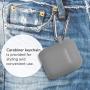 GMYLE AirPod Case, Silicone Protective Cover Skins with Keychain for Airpods Earbuds Wireless Charging Case, Accessories Set Compatible with Apple AirPods 2 & 1, Ash Grey [Front LED Visible]