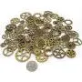LolliBeads 120 Gram Antiqued Bronze Metal Skeleton Steampunk Watch Gear Cog Wheel Sets( 80pcs)