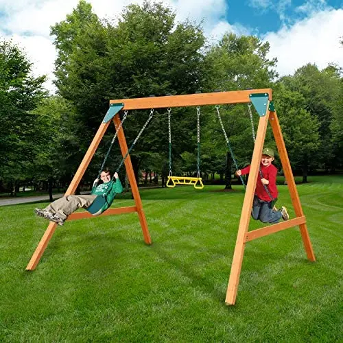 Swing-N-Slide PB 8360 Ranger Wooden Swing Set with Swings, Brown (Amazon Exclusive) Swing-N-Slide PB 8360 Ranger Wooden Swing Set with Swings, Brown (Amazon Exclusive)