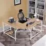 DlandHome L-Shaped Computer Desk 59 inches x 59 inches, Composite Wood and Metal, Home Office PC Laptop Study Workstation Corner Table with CPU Stand, Maple and White Legs, ZJ02-OW DlandHome L-Shaped Computer Desk 59 inches x 59 inches, Composite Wood and Metal, Home Office PC Laptop Study Workstation Corner Table with CPU Stand, Maple and White Legs, ZJ02-OW