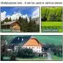 Tangkula 8FT Windmill Yard Garden Metal Ornamental Wind Mill Weather Vane Weather Resistant (Green)
