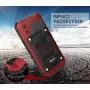 Beasyjoy iPhone X iPhone 10 Metal Case Heavy Duty Aluminum Cover Waterproof with Screen Full Body Protector Shockproof Tough Rugged Durable Military Grade for Sports Red