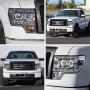 VIPMOTOZ LED Halo Ring Projector Headlight Assembly For 2009-2014 Ford F-150 (Factory Halogen Model) - Metallic Chrome Housing, Driver and Passenger Side