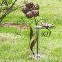 A Ting Garden Decorative 7'' Metal and Glass Rain Gauge,Butterfly,Flower