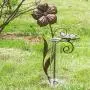 A Ting Garden Decorative 7'' Metal and Glass Rain Gauge,Butterfly,Flower