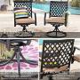LOKATSE HOME Outdoor Patio Dinning Swivel Chairs Rocker Set of 2 Metal for Garden Backyard Furniture, 2, Beige
