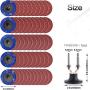 NYXCL 50Pcs Roloc Quick Change Discs set, 2 inch A/O Sanding Discs with 1/4'' Holder, for Die Grinder Surface Prep Strip Grind Polish Finish Burr Rust Paint Removal，Surface Conditioning Discs