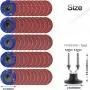 NYXCL 50Pcs Roloc Quick Change Discs set, 2 inch A/O Sanding Discs with 1/4'' Holder, for Die Grinder Surface Prep Strip Grind Polish Finish Burr Rust Paint Removal，Surface Conditioning Discs