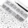 TecUnite 2000 Pieces Flat Back Gems Round Crystal Rhinestones 6 Sizes (1.5-6 mm) with Pick Up Tweezer and Rhinestones Picking Pen for Crafts Nail Face Art Clothes Shoes Bags DIY (Clear) TecUnite 2000 Pieces Flat Back Gems Round Crystal Rhinestones 6 Sizes (1.5-6 mm) with Pick Up Tweezer and Rhinestones Picking Pen for Crafts Nail Face Art Clothes Shoes Bags DIY (Clear)