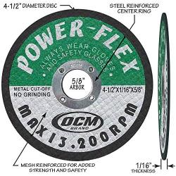 4 1/2 Inch x 1/16 Inch x 5/8 Inch Premium Cut Off Wheels - 10 PACK -, For Cutting all Ferrous Metals and Stainless Steel