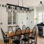 Unitary Brand Antique Black Metal Long Kitchen Island Lighting with 5 E26 Bulb Sockets 200W Painted Finish