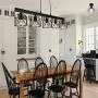 Unitary Brand Antique Black Metal Long Kitchen Island Lighting with 5 E26 Bulb Sockets 200W Painted Finish