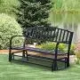Outsunny 50'' Outdoor Patio Swing Glider Bench Chair - Black Outsunny 50'' Outdoor Patio Swing Glider Bench Chair - Black
