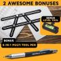AngleBuddy Metal Template Tool w/Angle Measurement Goniometer | Includes 6-in-1 Multi Tool Pen, Bubble Level, and Carrying Case