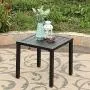 MFSTUDIO Black Patio Table Metal Square Coffee Tea Bistro Table Small Side End Adjustable Outdoor Furniture Table,Black MFSTUDIO Black Patio Table Metal Square Coffee Tea Bistro Table Small Side End Adjustable Outdoor Furniture Table,Black