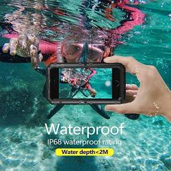 iPhone SE 2020 Case,Military Grade IP68 Waterproof Dustproof Shockproof Full Body Sealed Underwater Case with Built-in Screen Protector Heavy Duty Metal Rugged Case for iPhone 7/8 (Waterproof Black)