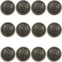 12 Piece Metal Blazer Button Set - Kings Crowned, Vine Crest - for Blazer, Suits, Sport Coat, Uniform, Jacket (Antique Bronze 25mm)