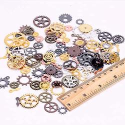 200 Gram Antique Metal Steampunk Gears Charms DIY Pendant Clock Watch Wheel Gear Cog for Jewelry Making