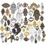Assorted Human Body Parts Charms, 100g(About 40-60 Pieces) Hand Eye Footprint Moustache Tooth Lip Smile Face Pendants Craft Supplies Jewelry Findings for DIY Necklace Bracelet