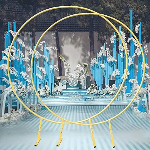 DYRABREST 2/2.4M Large Size Round Golden Metal Wedding Arch Circle Backdrop Stand Balloon Arch Decoration Photo Booth Backdrop Stand Circle Arch Framework for Birthday Wedding Graduation Party (2.4M) DYRABREST 2/2.4M Large Size Round Golden Metal Wedding Arch Circle Backdrop Stand Balloon Arch Decoration Photo Booth Backdrop Stand Circle Arch Framework for Birthday Wedding Graduation Party (2.4M)