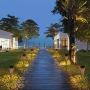 LITAKE Solar Garden Pathway Lights Outdoor,Decorative Solar Garden Lights, Waterproof Metal Solar Stake Lights for Walkway Patio Yard,4 Packs