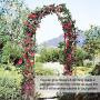 Metal Pergola Arbor,7.5 Feet Wide x 6.4 Feet High or 4.6 Feet Wide x 7.9 Feet High,Assemble Freely 2 Sizes,for Various Climbing Plant Wedding Garden Arch Bridal Party Decoration Wide Arbor