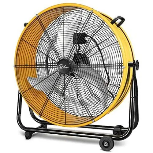Simple Deluxe 3 Speed Circulation for Industrial, Commercial, Residential, and Shop Use 24 Inch High Velocity Air Movement Heavy Duty Metal Drum Fan, Yellow Simple Deluxe 3 Speed Circulation for Industrial, Commercial, Residential, and Shop Use 24 Inch High Velocity Air Movement Heavy Duty Metal Drum Fan, Yellow