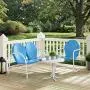 Crosley Furniture Griffith 3-Piece Metal Outdoor Conversation Set with Table, Loveseat, and Chair - Sky Blue Crosley Furniture Griffith 3-Piece Metal Outdoor Conversation Set with Table, Loveseat, and Chair - Sky Blue