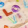 Sntieecr 320 Pieces Alphabet Resin Silicone Casting Molds Kits with Letter Number Resin Molds, Glitter Powder, Epoxy Tools and Metal Accessories for DIY Keychains and Craft Making