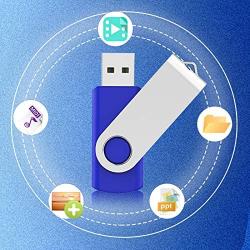 20 Pack 2GB Flash Drive Bulk USB Memory Stick Thumb Drive Bulk Swivel Design Blue