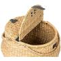 BirdRock Home Seagrass Picnic Basket - Hand Woven - Seagrass - Decorative Metal Latches - Divided Lid - Home Décor - Folding Handles