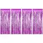 Sumind 4 Pack Foil Curtains Metallic Fringe Curtains Shimmer Curtain for Birthday Wedding Party Christmas Decorations (Rose Red)